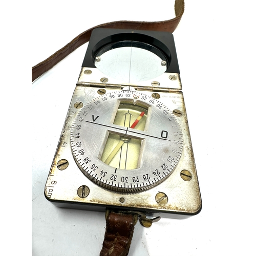 451 - Vintage Silva marching compass and leather strap made in Sweden