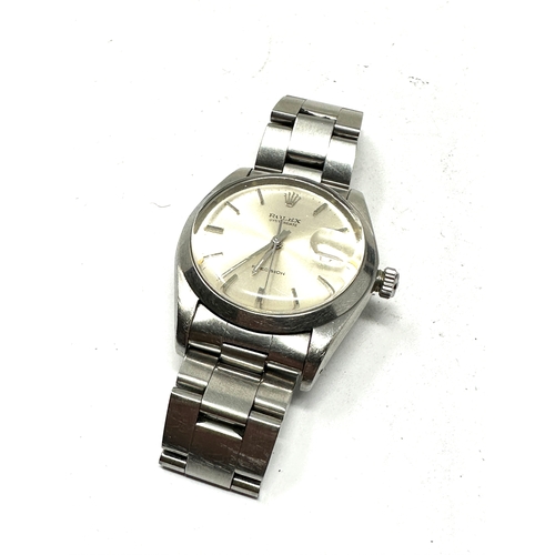 Rolex Oysterdate Precision Stainless Steel Wrist Watch & strap the watch is ticking winder does not screw tight