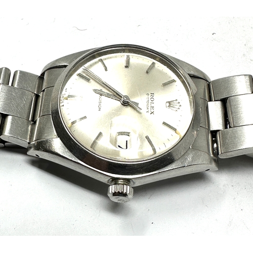 383 - Rolex Oysterdate Precision Stainless Steel Wrist Watch & strap the watch is ticking winder does not ... 