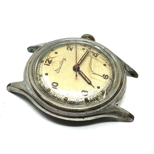 385 - Rre Early 1940s military style Breitling wristwatch red sweep seconds hand. Case reference 122. A ma... 