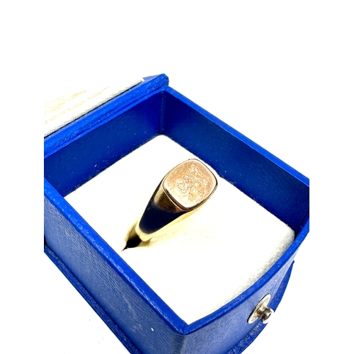 196 - 9ct Clogau Gold Signet Ring with Welsh Dragon Motif original box and leaflet weight 6.4g