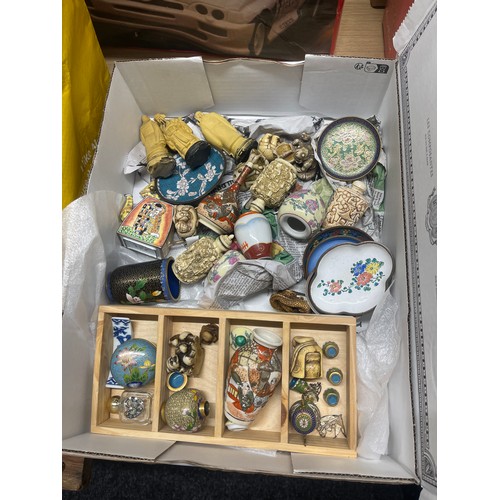 166 - Quantity of miniature Cloisonné oriental items and netsukes figures