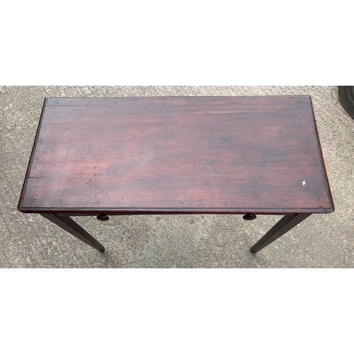 434 - mahogany victorian side table measures approx 29 inches tall, 16 deep and 35 wide