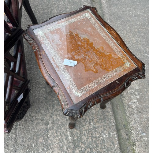 433 - Three pieces of mahogany items to include a bergere seated carver chair, bookcase and a wine table