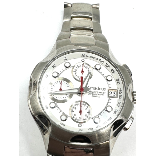 432 - Mens Amadeus quartz Stainless Steel Chronograph Watch Model AM00056 the watch is untested prob needs... 