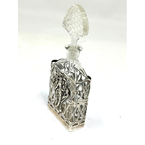 42 - silver perfume bottle London silver hallmarks measures approx height 13cm