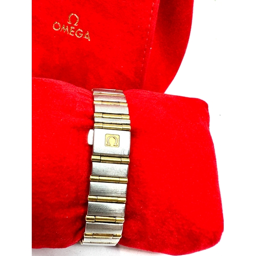 391 - Omega constellation ladies WristWatch 18k/SS Quartz  movement the watch is ticking original bag & 3 ... 