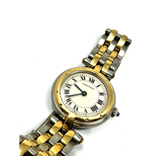 416 - Ladies Cartier quartz bi metal wristwatch the watch is ticking