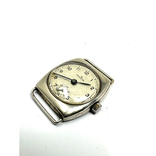 417 - 1940s Silver Rolex gents wristwatch the watch is ticking