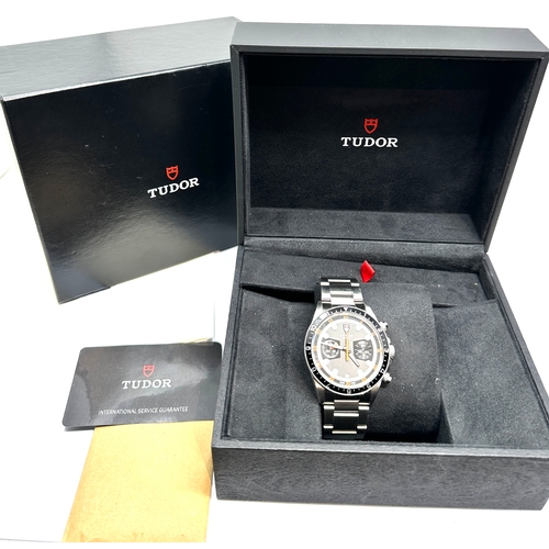 421 - TUDOR  Chronograph 70330N Heritage Chrono Grey Dial new condition box and guarantee card