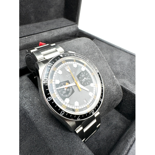 421 - TUDOR  Chronograph 70330N Heritage Chrono Grey Dial new condition box and guarantee card