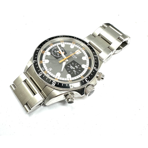 421 - TUDOR  Chronograph 70330N Heritage Chrono Grey Dial new condition box and guarantee card