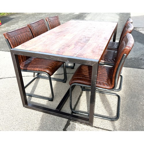 415 - Table and 6 chairs 71 inches wide 36 inches depth 30.5 inches tall