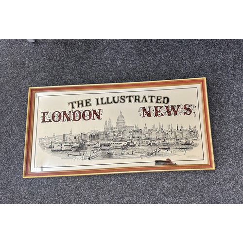 10 - London illustrated news mirror measures approx 42 inches long by 21 wide