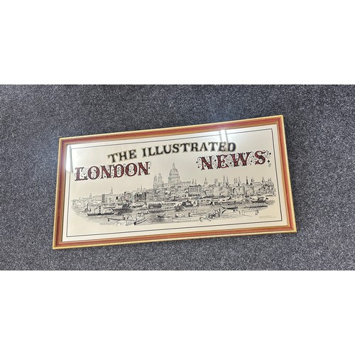 10 - London illustrated news mirror measures approx 42 inches long by 21 wide