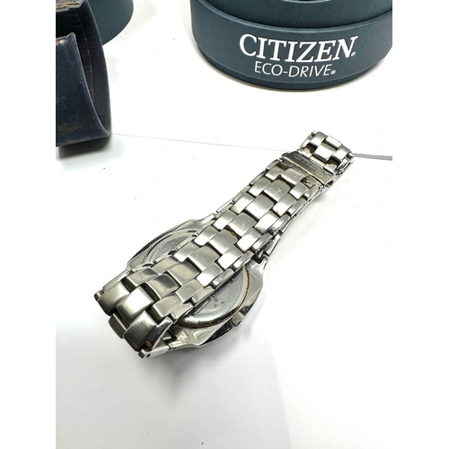 426 - Boxed gents Citizen Eco-drive wristwatch the watch is ticking