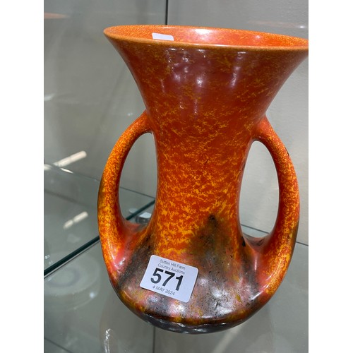 571 - Royal Lancastrian vase height 8.5 inches tall