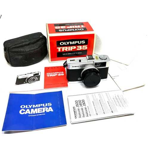 544 - olympus trip 35 camera complete in box with booklets in good condition