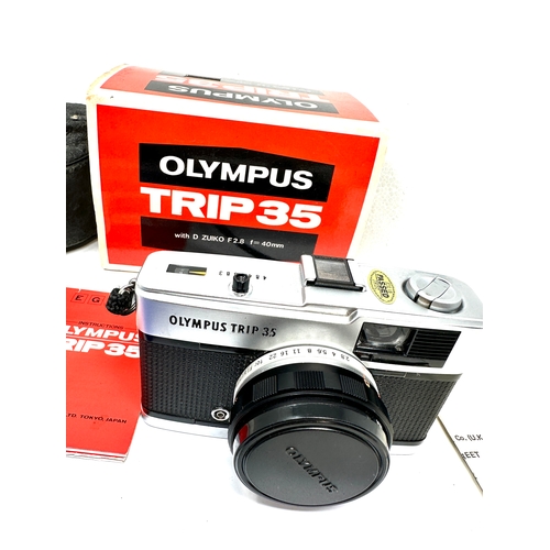 544 - olympus trip 35 camera complete in box with booklets in good condition