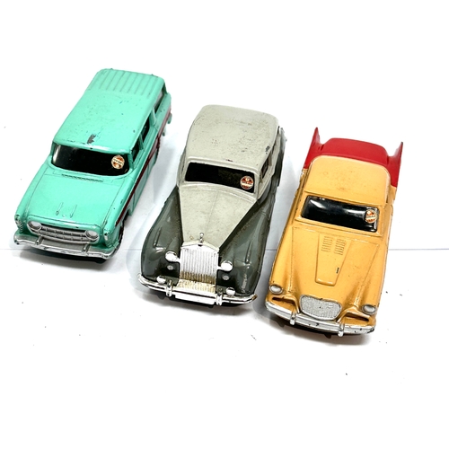 477 - 3 dinky cars inc 169 studebaker 173 nash rambler & 150 rolls royce in good condition