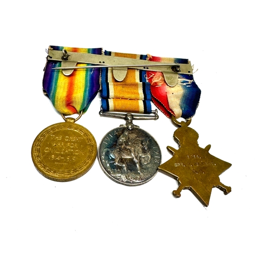 453 - ww1 trio medals to 1311 spr r.vickery r.e