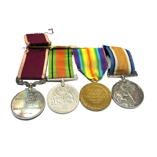 457 - ww1 & ww2 medal group inc silver war medal long service & good conduct medal ww2 pair to 19127 spr w... 