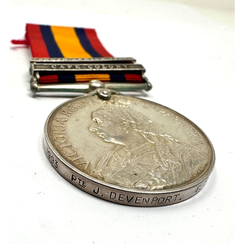 463 - Boer war queens south africa to 1993 pte j.devenport e.surry .r 2 bars cape colony & south africa 19... 