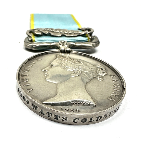 465 - Victorian Crimea medal sebastopol bar to geo watts coldstream gds