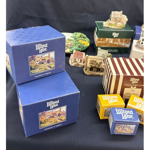 87 - Selection of boxed Lilliput Lane cottages to include Inglewood, Ugly House, Waterside Mill, The Farr... 