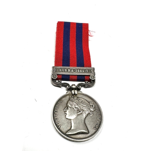 466 - India General Service Medal burma 1885-7 to 122 lance corporal j.beckley 2nd bn r./w.fuss .r