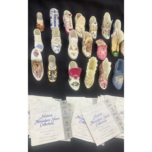 44 - Selection of Spode and Coalport ornament shoes some with COA