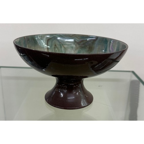 537 - Pedestal bowl, marble effect signed CK, approximate measurements diameter 20cm, Height 12cm, overall... 