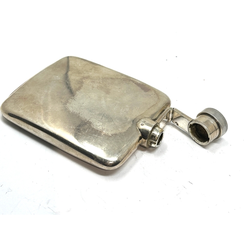 2 - Vintage silver Hip Flask Birmingham silver hallmarks weight 160g