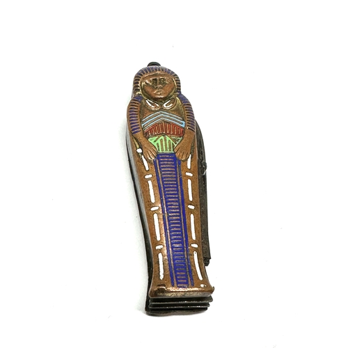 550 - Vintage enamel egyptian revival pen knife