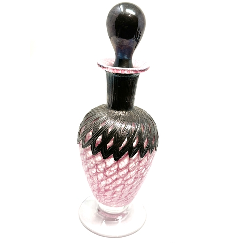 551 - Art Glass And Silver overlay Mounted Perfume Bottle measures approx height approx 19cm in good condi... 