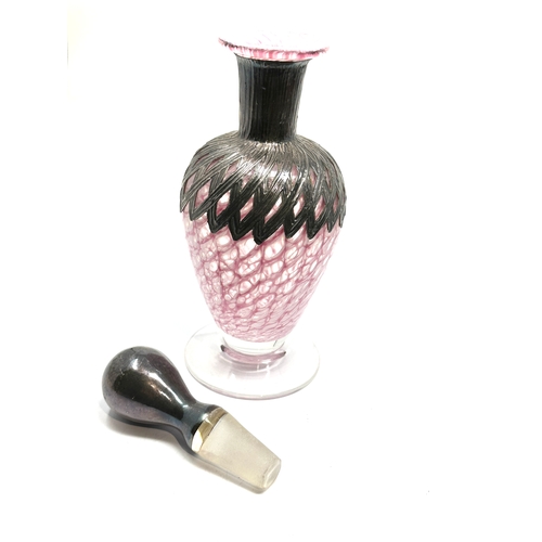 551 - Art Glass And Silver overlay Mounted Perfume Bottle measures approx height approx 19cm in good condi... 