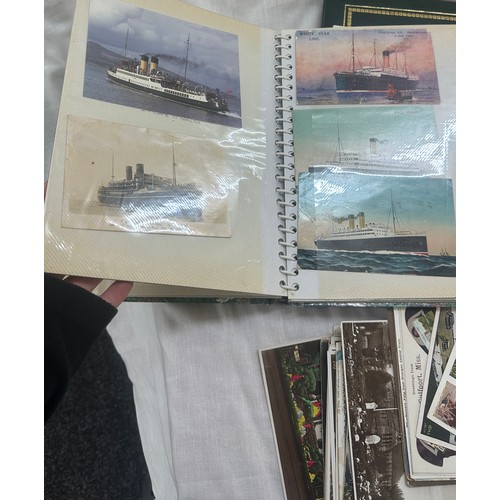 69 - Large selection of vintage post cards, 2 albums and some loose, includes real photo post cards, gree... 