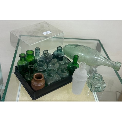 16 - Selection of vintage glass bottles / pots etc