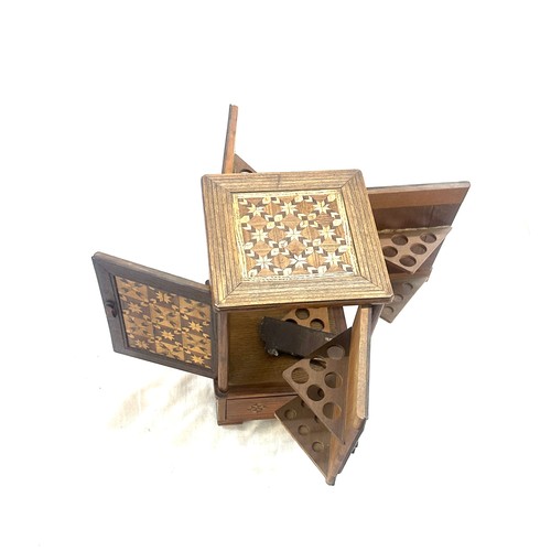 95 - Inlaid pipe rack box measures approx 60 inches square by 10 inches tall