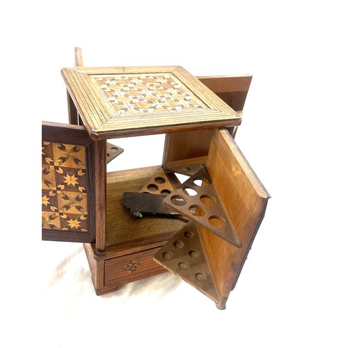 95 - Inlaid pipe rack box measures approx 60 inches square by 10 inches tall