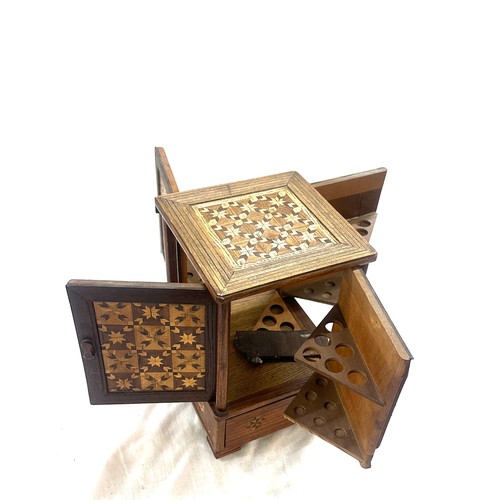 95 - Inlaid pipe rack box measures approx 60 inches square by 10 inches tall