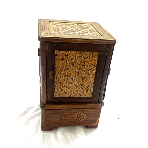 95 - Inlaid pipe rack box measures approx 60 inches square by 10 inches tall