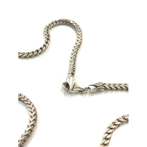 299 - Sterling silver square Herringbone design necklace chain weight 22g