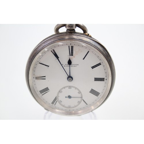 422 - Sterling Silver Gents Vintage Open Face Pocket Watch Hand-wind not Working