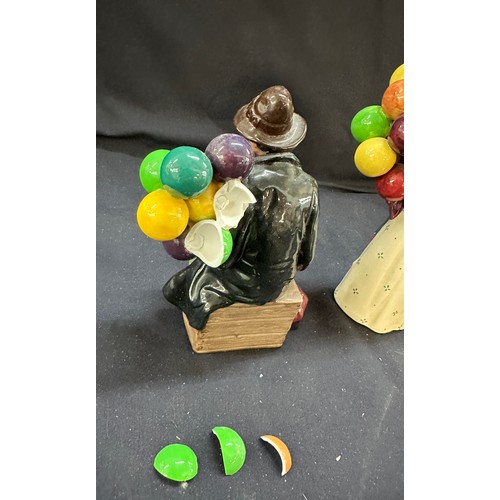 15 - Two vintage Royal Doulton figures ' The Balloon Man' and ' The Balloon seller', along with two Shell... 