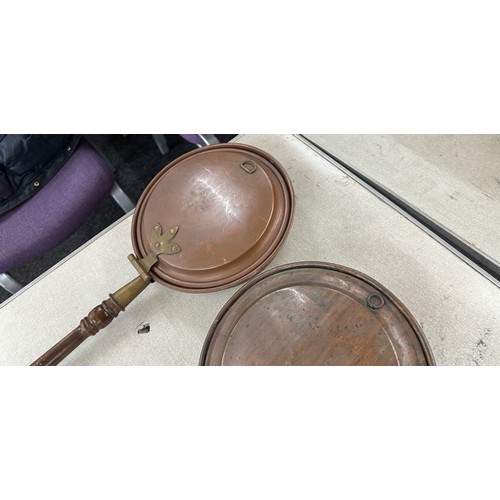 47 - 2 Vintage copper bed warming pans