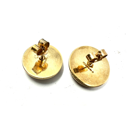 94 - 9ct gold clogau earrings measure approx 15mm dia weight 5.3g