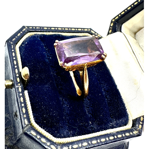 96 - 18ct gold amethyst ring weight 5g xrt tested