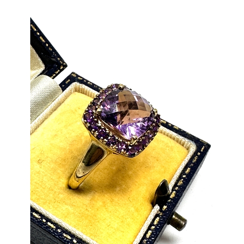 98 - 9ct gold amethyst ring weight 4.1g