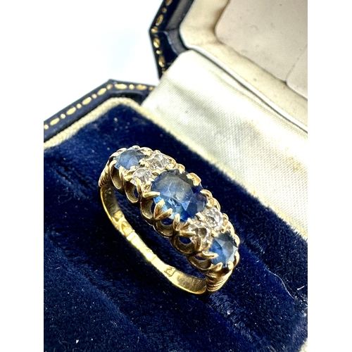 113 - Antique 18ct gold sapphire & diamond ring weight 3.6g